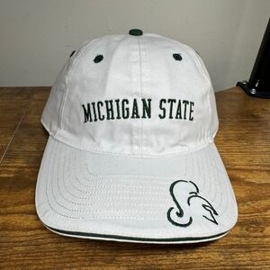 Michigan State Spartans J2 Sport White Adjustable Strapback Hat Mens MSU Cap‎